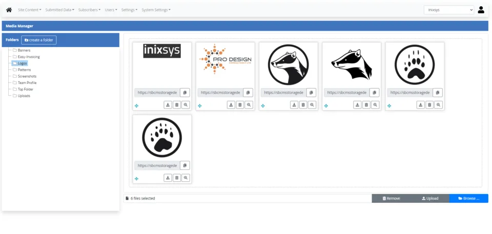 media manage screen